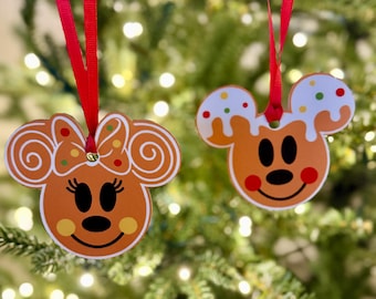 Disney Inspired Gingerbread Cookie Ornaments, Cute Christmas Tree Decorations, Wood Ornaments, Disney Inspired Christmas Decor