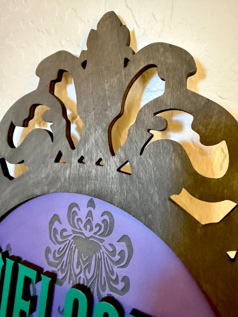 Welcome Foolish Mortals Sign, Haunted Mansion Inspired Decor, Spooky Gothic Decor, Disney Inspired Decor image 4