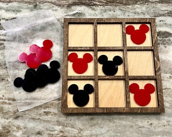 Tic Tac Toe Game Board, Kids Games, Wood Game Board, Kids Gifts, Travel Size Games