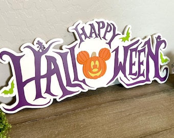 Happy Halloween Sign, Disney Halloween Decor, Wood Halloween Decor