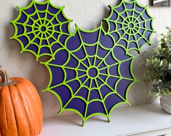 Mickey Inspired Halloween Spiderweb Sign, Disney Inspired Halloween Decor, Vibrant Halloween Decor