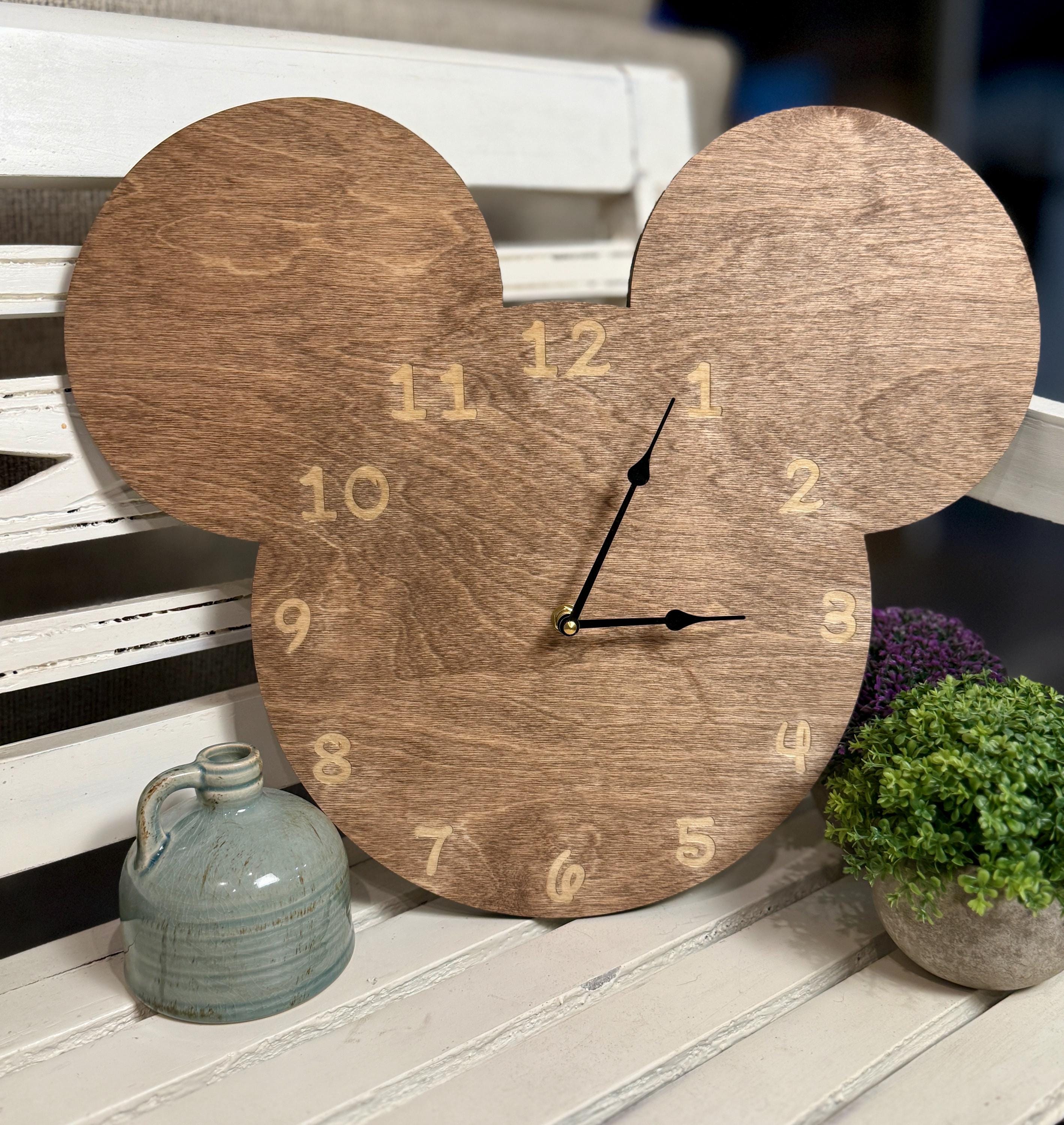 Disney Inspired Mickey Head Wall Clock, Mickey Home Decor, Nursey