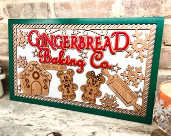 Gingerbread Bakery Sign, Christmas Cookies Decor, Disney Inspired Christmas Decorations
