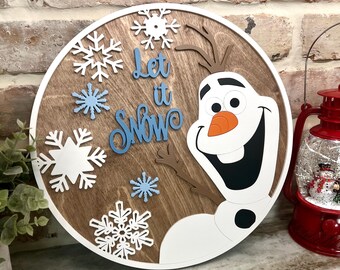 Let It Snow Snowman Sign, Winter Wall Decor, Wood Signs, Snowmen