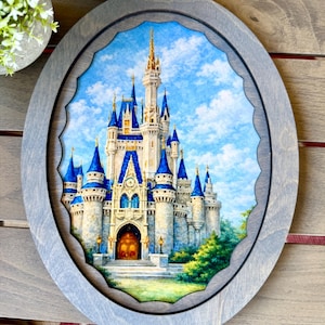 Disney Inspired Castle Wall Art, Wood Castle Signs, Cinderella Castle Decor, Sleeping Beauty Castle Decor Disney World