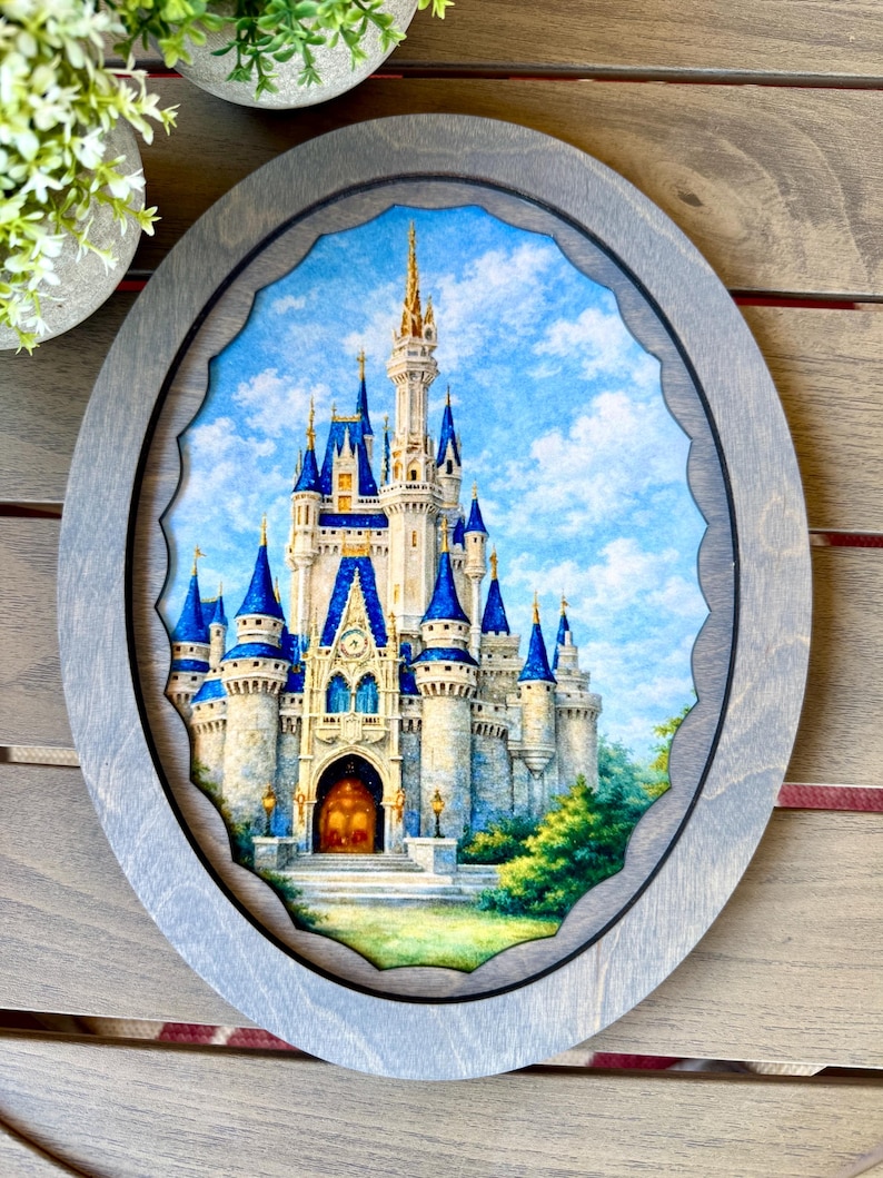 Disney Inspired Castle Wall Art, Wood Castle Signs, Cinderella Castle Decor, Sleeping Beauty Castle Decor Disney World