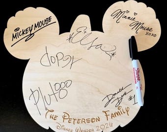 Disney Halloween Autograph Board, Mickey Pumpkin Signature Board, Personalized Family Keepsake, Disney Character Signatures Board