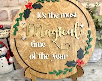 Disney Inspired Magical Christmas Sign, Christmas Shelf Sitter Decor, Disney Christmas Decor, Small Christmas Sign
