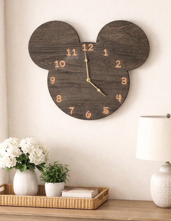 Disney Inspired Mickey Head Wall Clock, Mickey Home Decor, Nursey