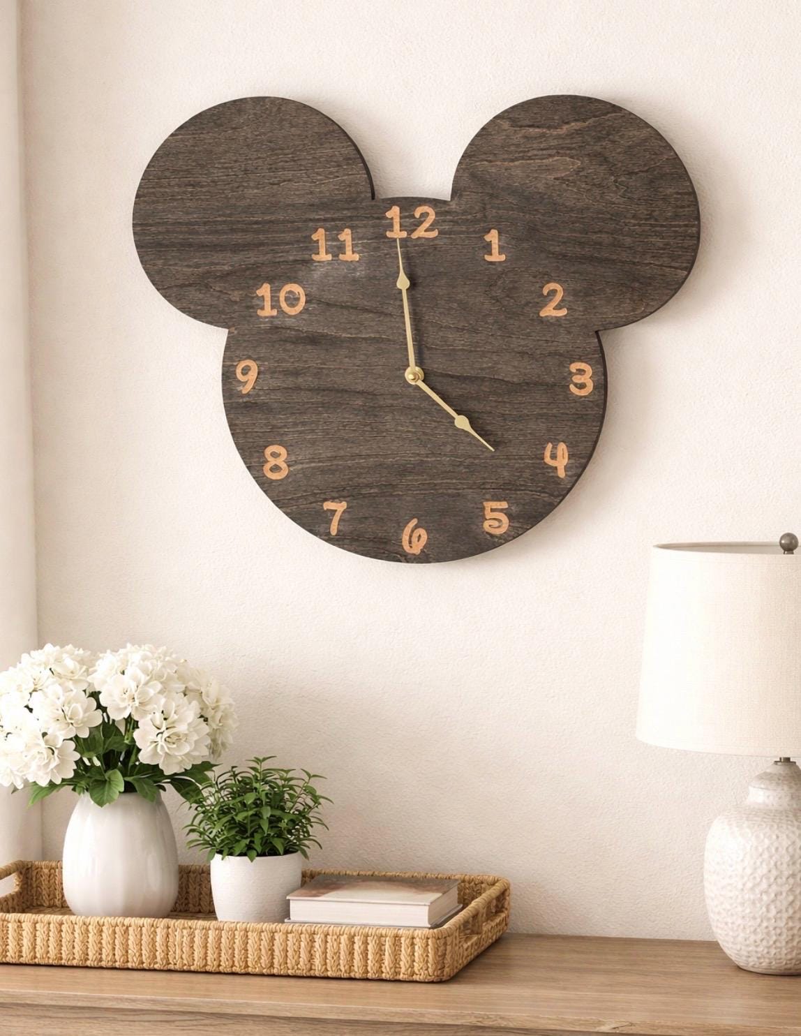 Disney Inspired Mickey Head Wall Clock, Mickey Home Decor, Nursey