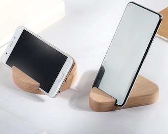Maple Wood Phone Stand, Cheese-Inspired Desk Organizer