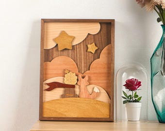 The Little Prince Wood Wall Art - Handmade Wall Decor, Nursery & Study Room Decor, Gift for housewarming