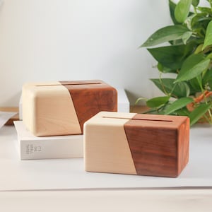 Hölzerne Taschentücherbox, mit Magnetverschluss, für Wohnzimmer, Bad, Geschenk für ein neues Zuhause