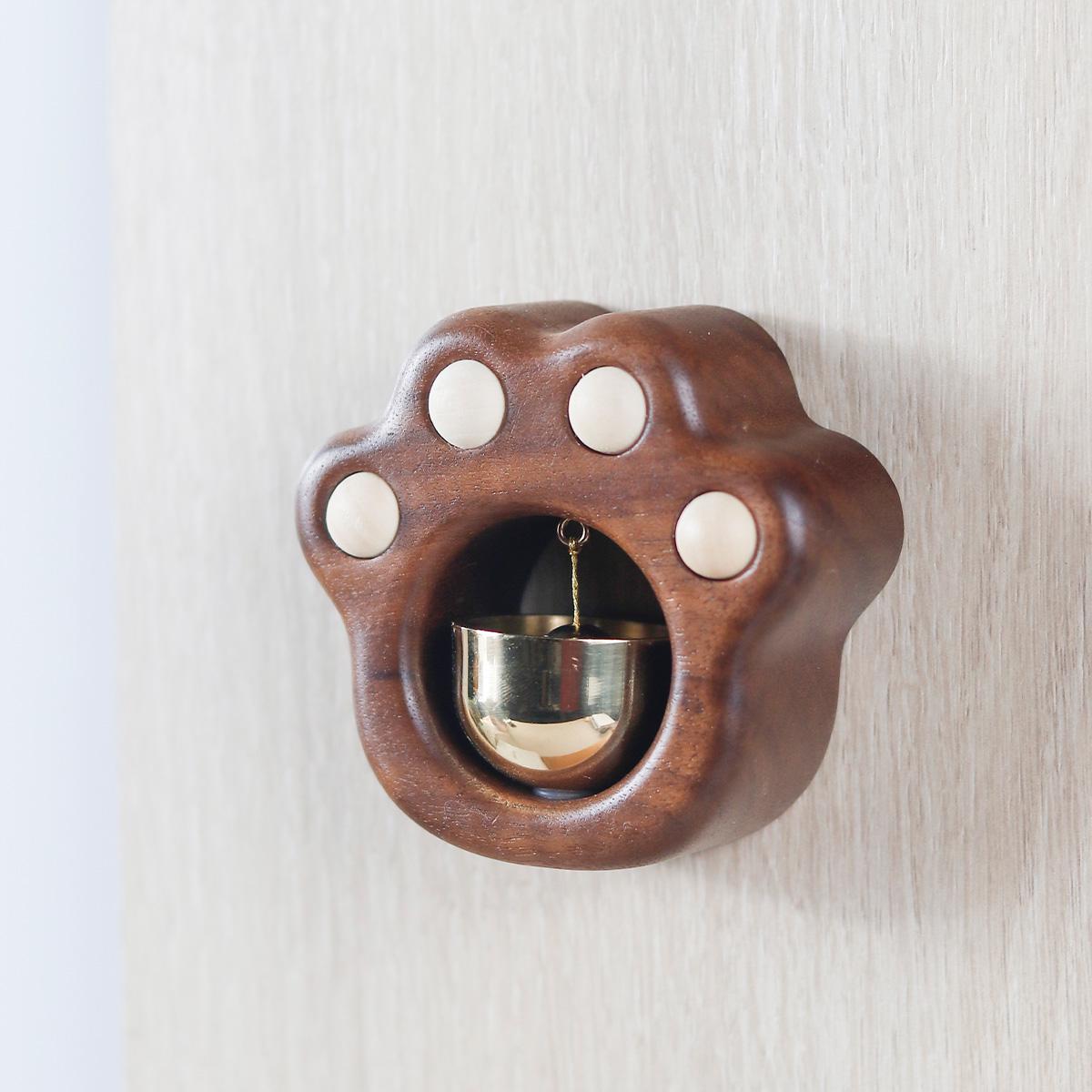 Gosknor Cat Paw Shopkeepers Bell – Magnetic Wooden Wind Chime Doorbell For Home, Cafe & Garden