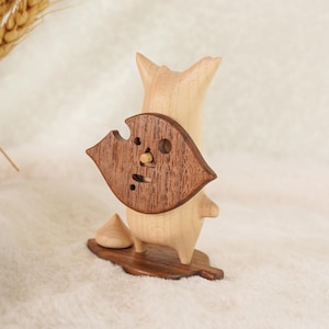 Wooden Korok Set of 3 with Magnetic Masks - Yahaha Forest Spirit Figure, Zelda Tears of the Kingdom Fan Gift, Breath of the Wild Desk Decor Korok 5