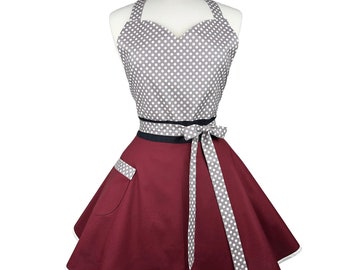 Polka Dot Retro Apron – Personalized Kitchen Gift for Her