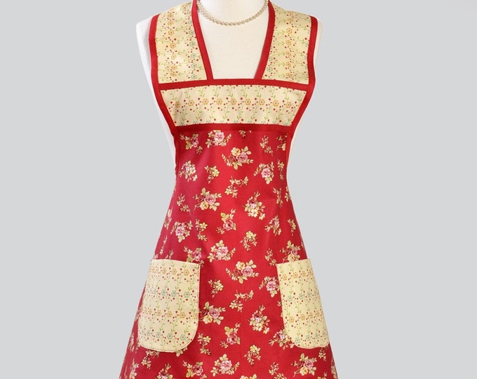 Womens Vintage Inspired Apron / Red is Beautiful Backdrop for - Etsy