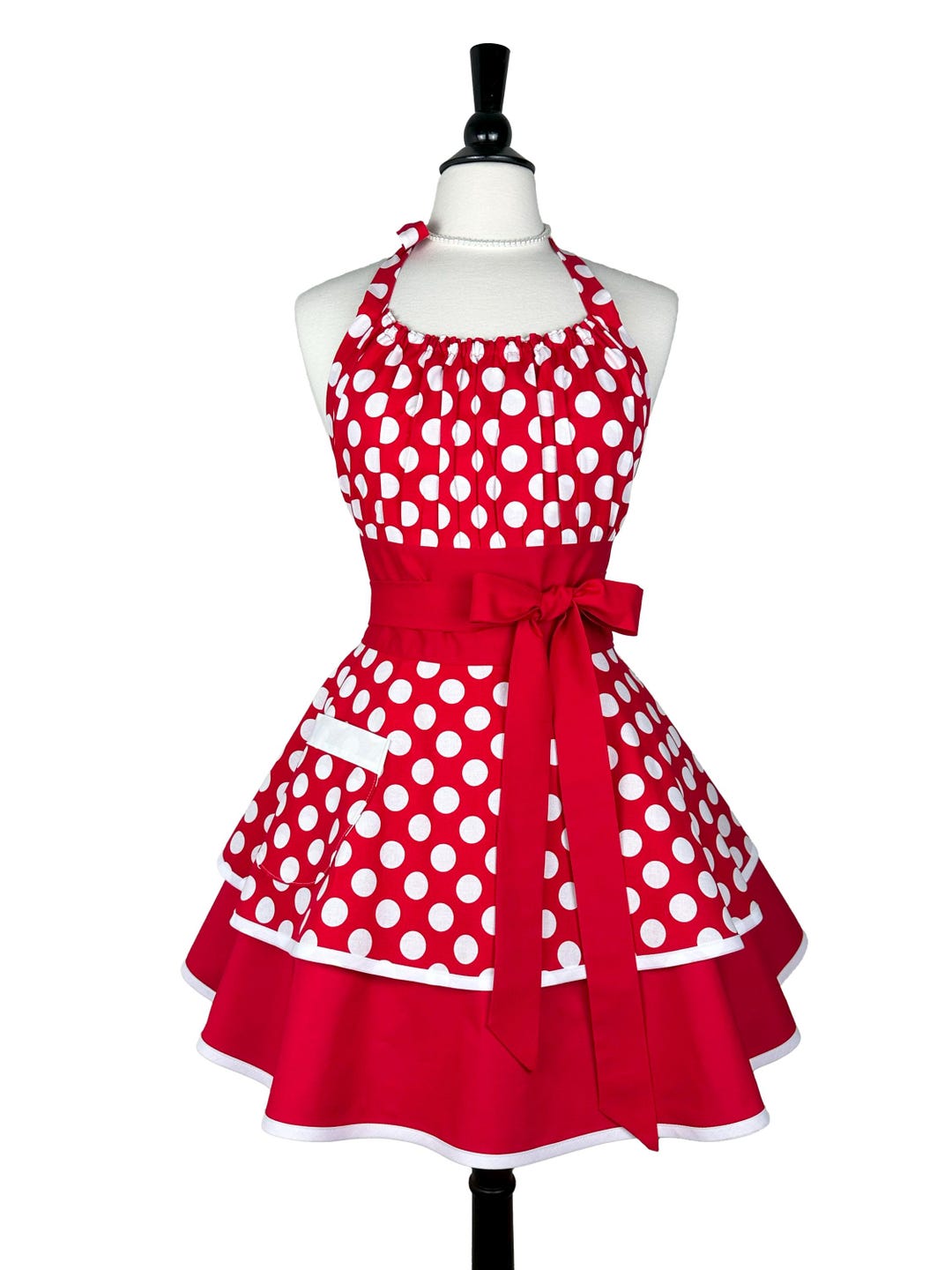 Red Polka Dot Apron – Retro Pinup Style, Personalized Kitchen Gift - Etsy