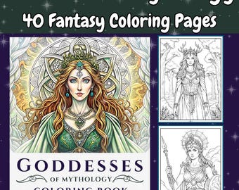 Goddesses of Mythology Coloring Book: Norse, Greek, Celtic (PDF Pattern)