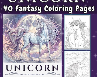 Unicorn Coloring Book: Enchanting Fantasy Coloring Pages with Magical Unicorns Designs for Adults Relaxation