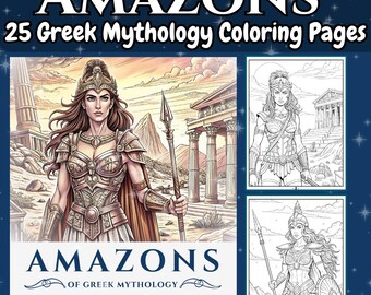 Greek Mythology Amazons Coloring Book: Warrior Women Fantasy (PDF Pattern)