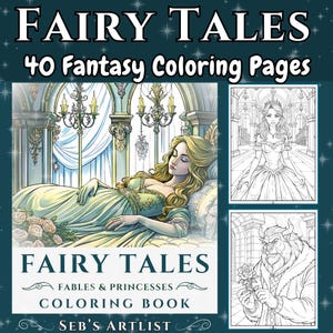 Fairy Tales Coloring Book: 40 Princesses & Fables Designs (PDF Download)