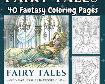 Fairy Tales Coloring Book: 40 Princesses & Fables Designs (PDF Download)