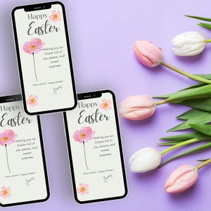 Digital Easter card to send | Personalizable eCard for Easter | WhatsApp & social media greeting card | Modern and loving Easter greeting