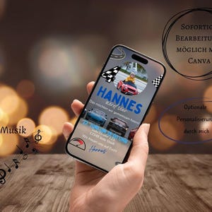Fête d’invitation d’anniversaire numérique pour enfants| eCard avec animation pour WhatsApp, Instagram, Facebook et Email | Carton d'invitation en ligne avec photo