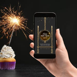 Digitale Silvestergrüße - Neujahrsgrüße | eCard Einladung | Perfekt für WhatsApp und E-Mail | Feierlich und Modern | Happy New Year
