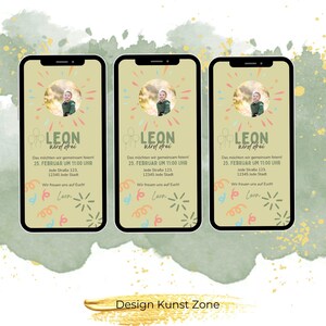 Fête d’invitation d’anniversaire numérique pour enfants| eCard avec animation pour WhatsApp, Instagram, Facebook et Email | Carton d'invitation en ligne avec photo