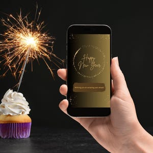 Digitale Silvestergrüße - Neujahrsgrüße | eCard Einladung | Perfekt für WhatsApp und E-Mail | Feierlich und Modern | Happy New Year