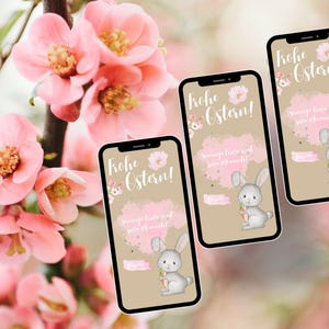 Digital Easter card to send | Personalizable eCard for Easter | WhatsApp & social media greeting card | Modern and loving Easter greeting