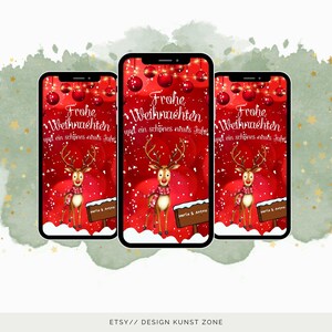 eCard Digitale kerstgroet | Kerstwenskaart met rendieren | Nieuwjaarswensen | Perfect voor WhatsApp, Instagram en e-mailverzending