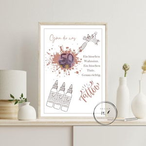 Cash Gift Voucher Tattoo – DIN A4 PDF to Print – Last-Minute Gift, DIY Template, Download, Man, Woman, for Tattoo Fans