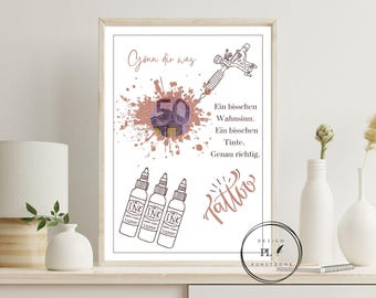 Cash Gift Voucher Tattoo – DIN A4 PDF to Print – Last-Minute Gift, DIY Template, Download, Man, Woman, for Tattoo Fans