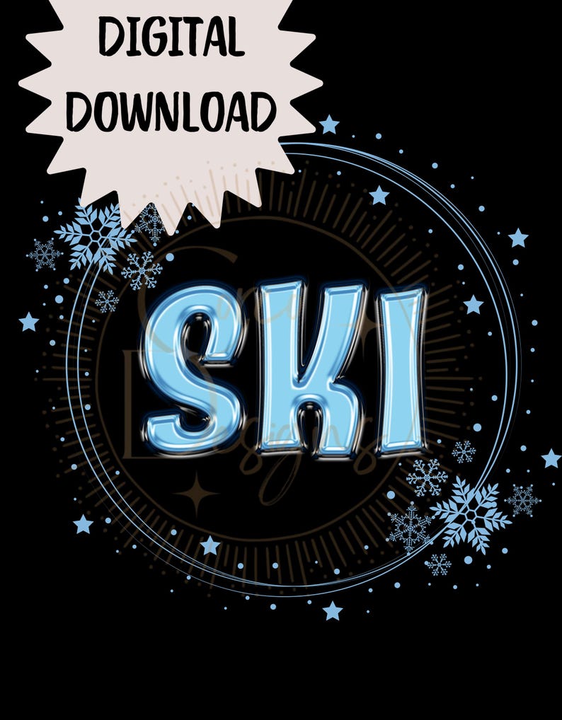 Ski Design PNG: Winter Sublimation File for Shirts (digital Download - Etsy
