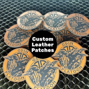 Custom Leather Velcro Patch Laser Engraved Logo Patch, Tactical Hat Patch, Business Logo Patch, Hook & Loop Patch Custom Engraved Patch