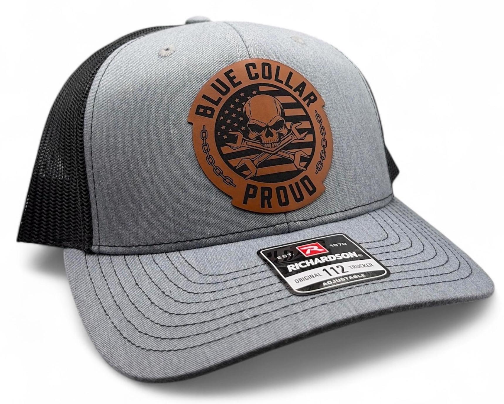 Proud Blue Collar Worker Retro American Embroidered Patch Flat Bill Mesh Cap Hat Proud Blue Collar Hat - Etsy main image 3