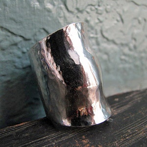 Hand Forged Wide Shield Ring