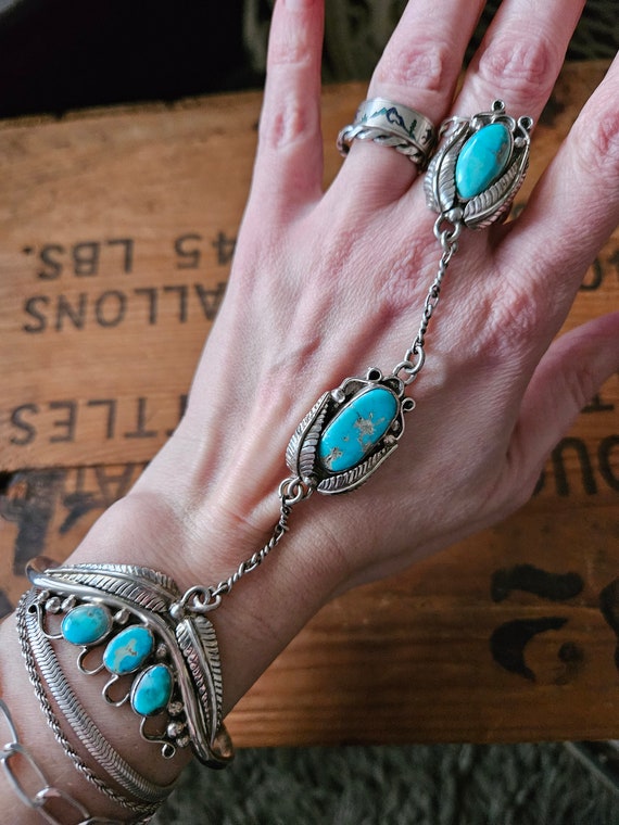 Gorgeous Turquoise and Sterling Silver Native Amer