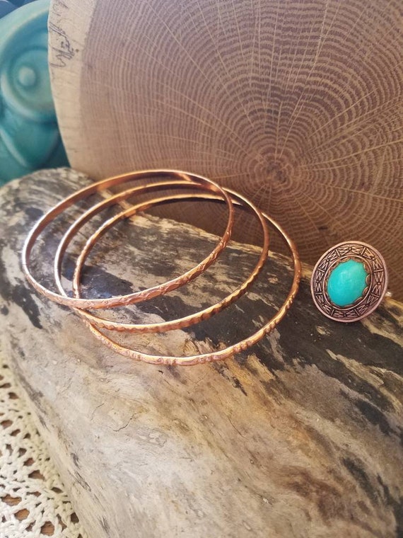 Coppercraft Guild set of 3 Vintage 70s Copper Ban… - image 3