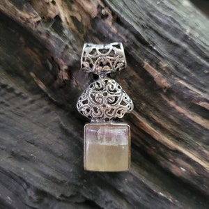 Quartz and Sterling Silver Filigree Pendant