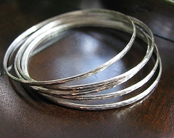 Set of 5 Sterling Silver Bangles