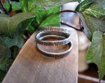 Sterling Silver Trio Stacking Set of Rings