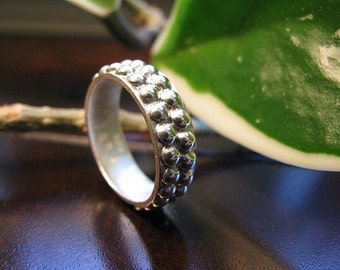 Double Bead Sterling Silver Band
