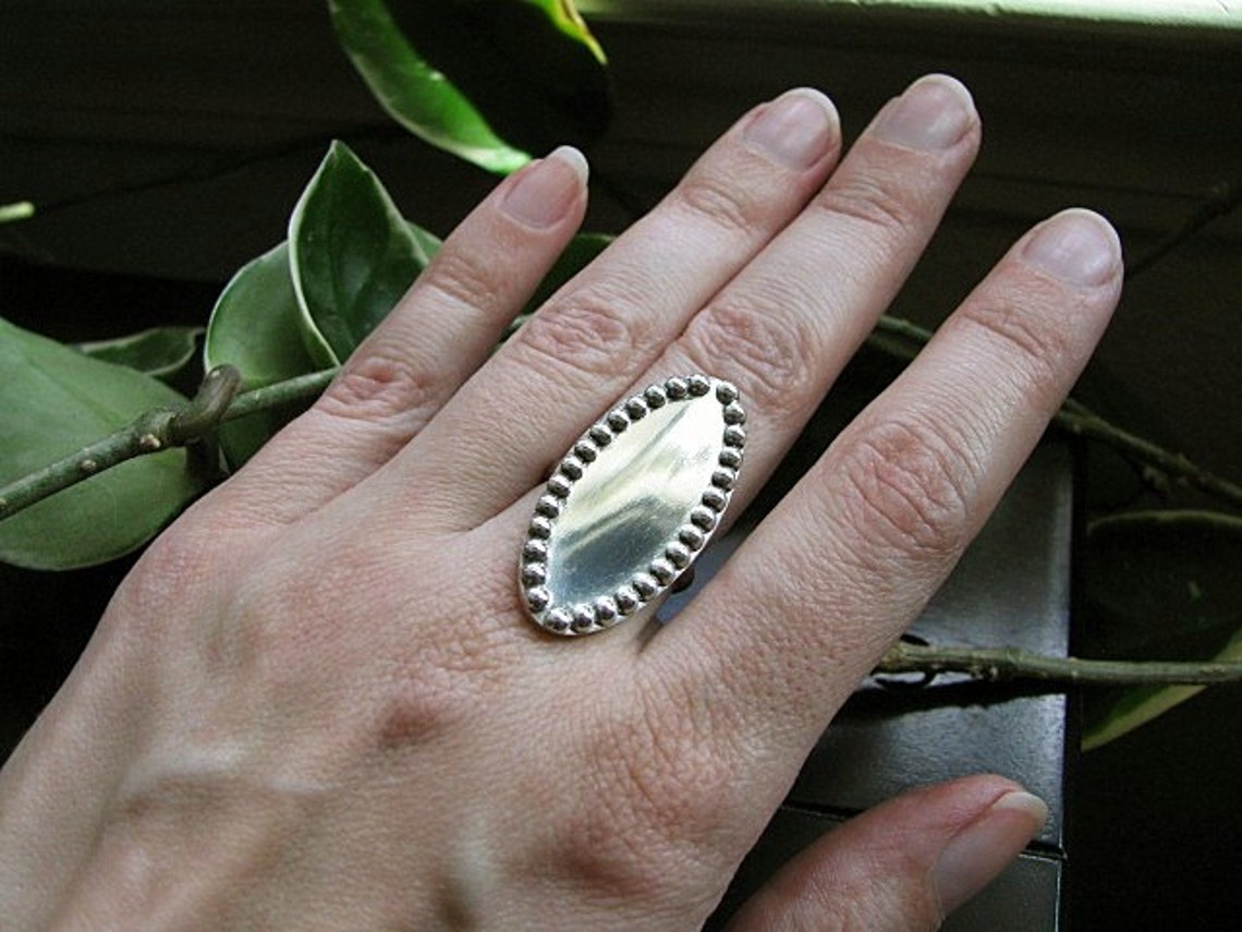 Large Sterling Silver Statement Ring Etsy