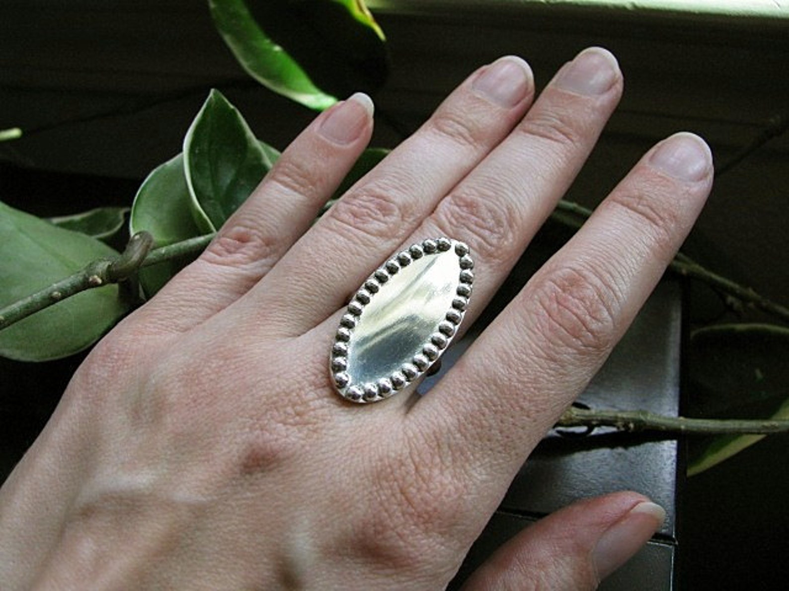 Large Sterling Silver Statement Ring Etsy