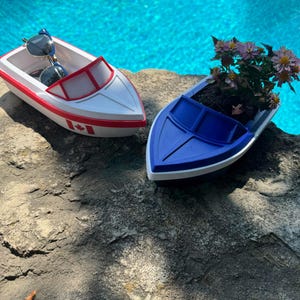 Nautical Boat Planter for Cottage Decor-Canada Day Boat Planter  - Cottage Storage Piece- Cottage Key Basket- Cottage Remote Basket