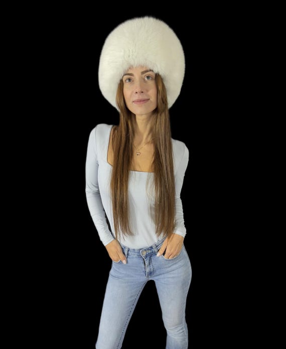 Cappello di pelliccia di volpe artica di lusso Cappello di